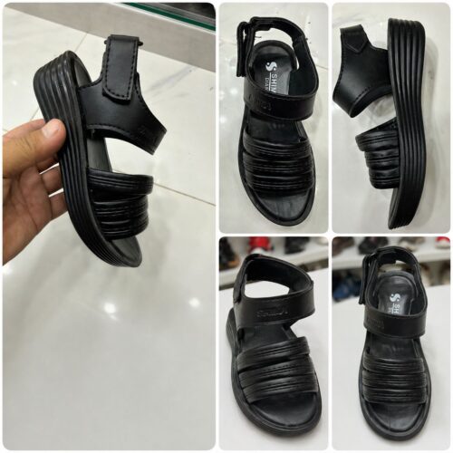 kids school sandal – black