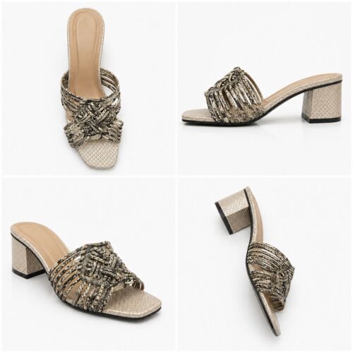 women braided block heel sandals – elegant style