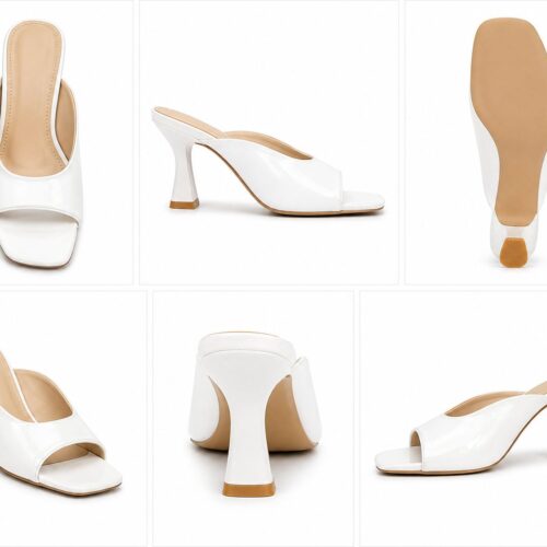 women glossy heel sandals – modern elegant style
