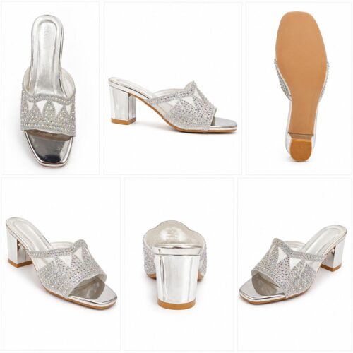 women rhinestone heel sandals – luxury party wear