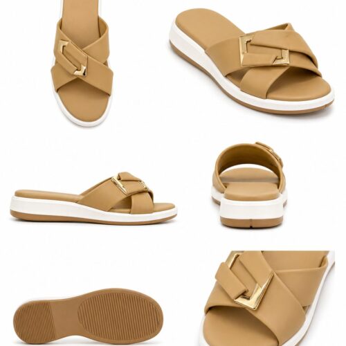 women cross strap comfort platform sandal