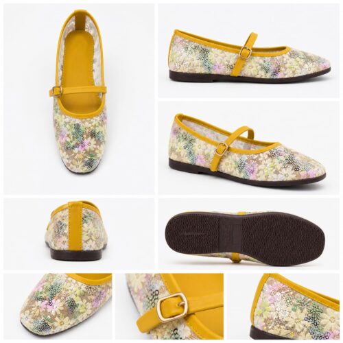 women floral strap pumps / flat shoes (5 colors)