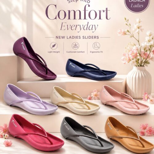 tenure ladies comfort sliders – lightweight everyday wear